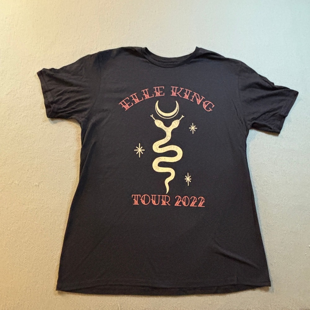 Elle King Tour 2022 T-Shirt Womens L Black Cotton Snake Moon Concert NWOT